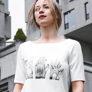 Elisa C Rossow x Karine Vanasse scooped back top
